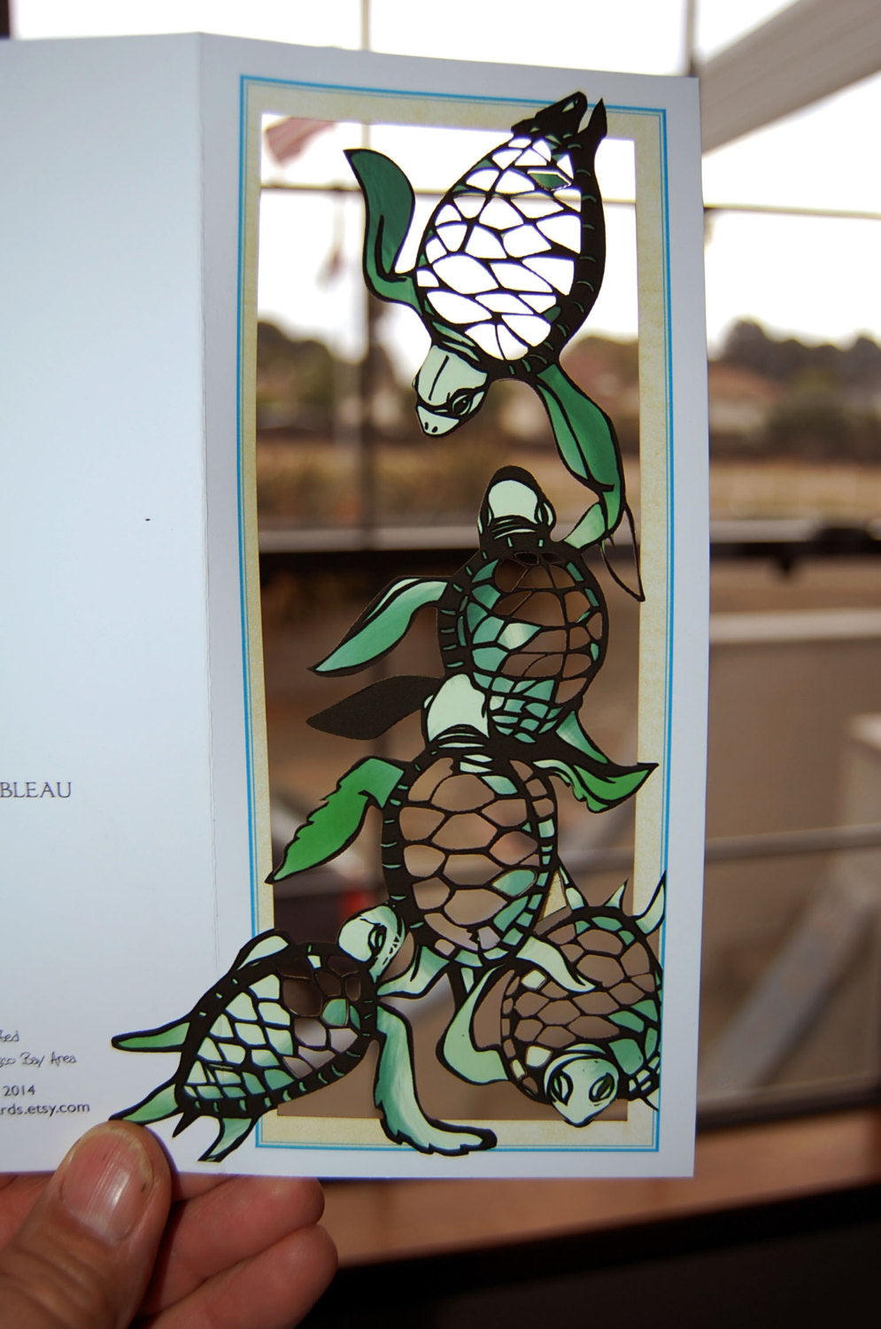 Turtle Tableau Papercut Card (TRIfold) – HollyPapercuts