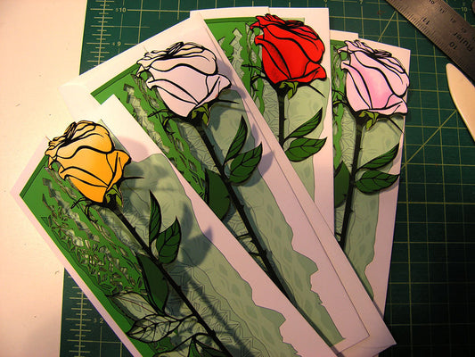 Long-Stemmed Rose Papercut Card (TRIfold)