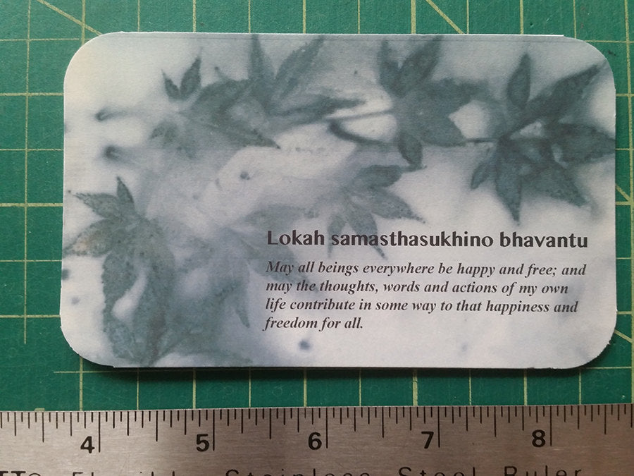 Prayer / Spirit Card - Lokah samastha sukhino bhavantu 3x5 (horizontal and vertical)